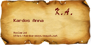 Kardos Anna névjegykártya
