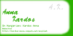 anna kardos business card